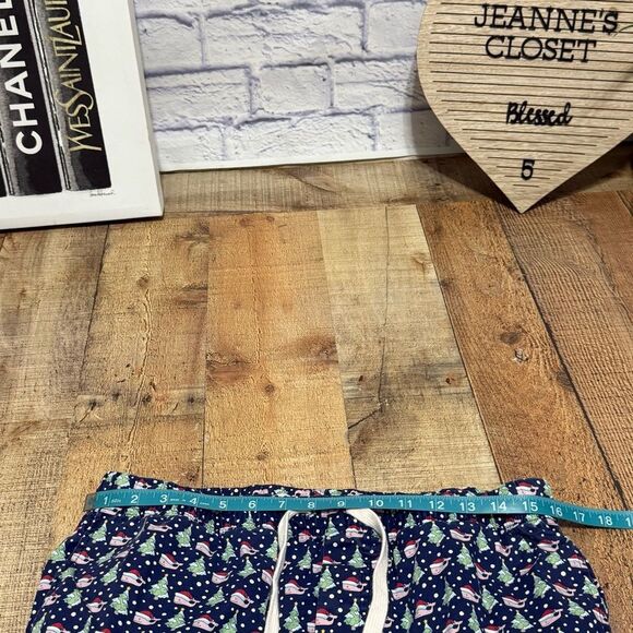 Vineyard Vines Logo Men Deep Bay Blue Whale Xmas Tree Print Lounge Pants M - Picture 10 of 13
